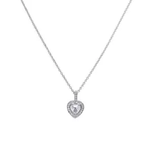 Diamonfire Sterling Silver Heart Shaped Zirconia Pendant and Chain P4616