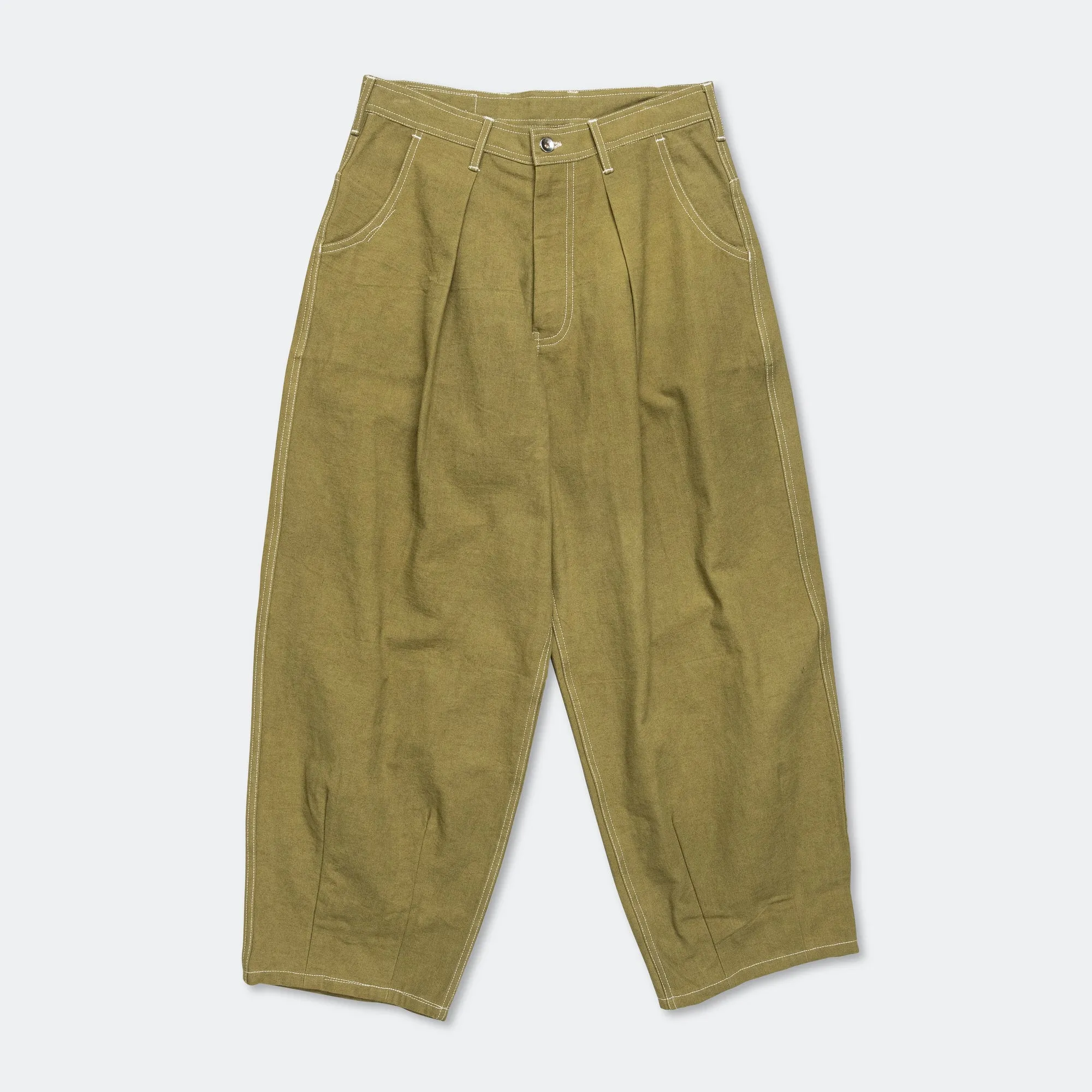 Fenn Trousers - Canvas Olive Wonky-Wear