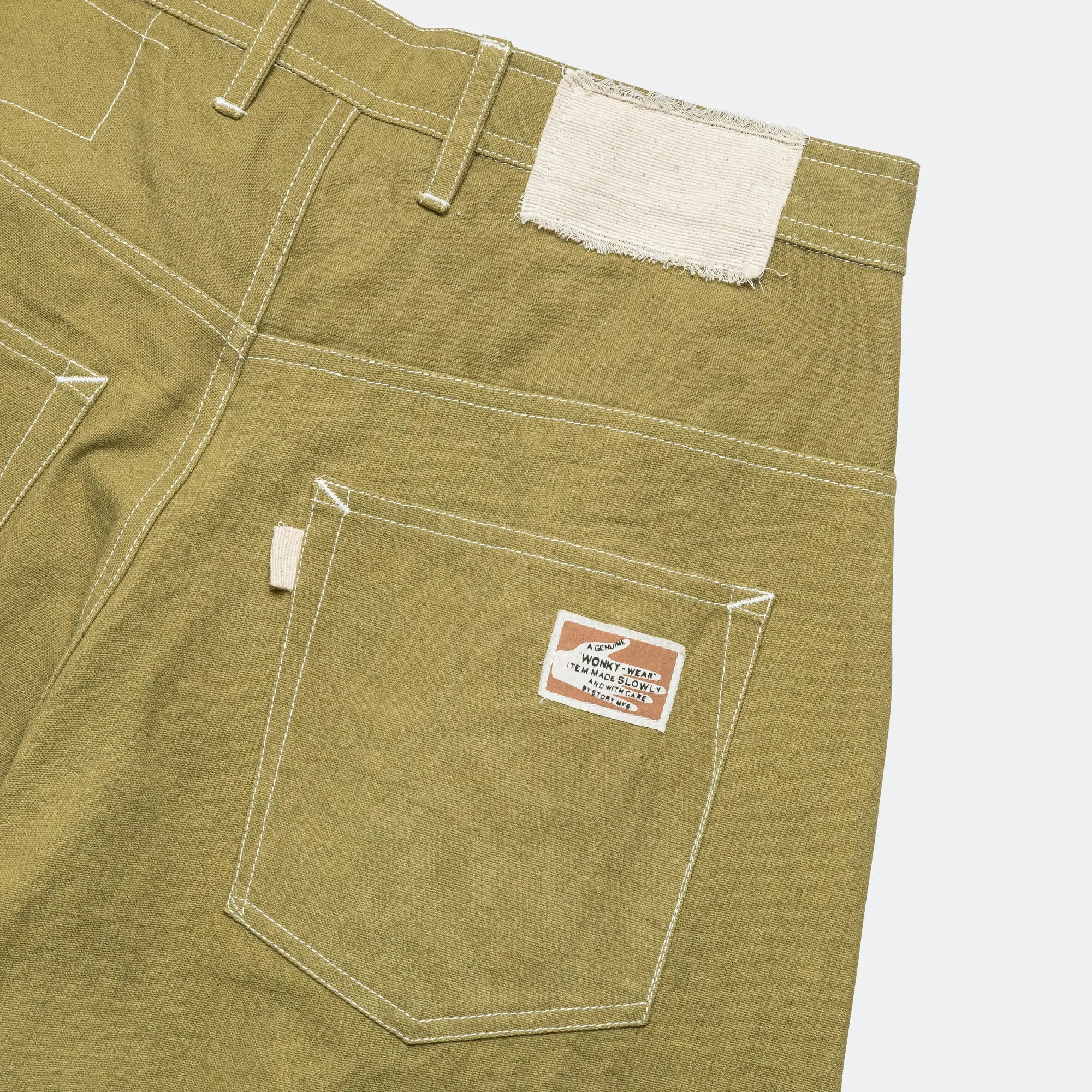 Fenn Trousers - Canvas Olive Wonky-Wear