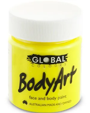 Fluro Yellow Face and Body Paint Tub 45ml