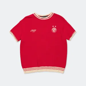Football Short Sleeve Sweater - Red