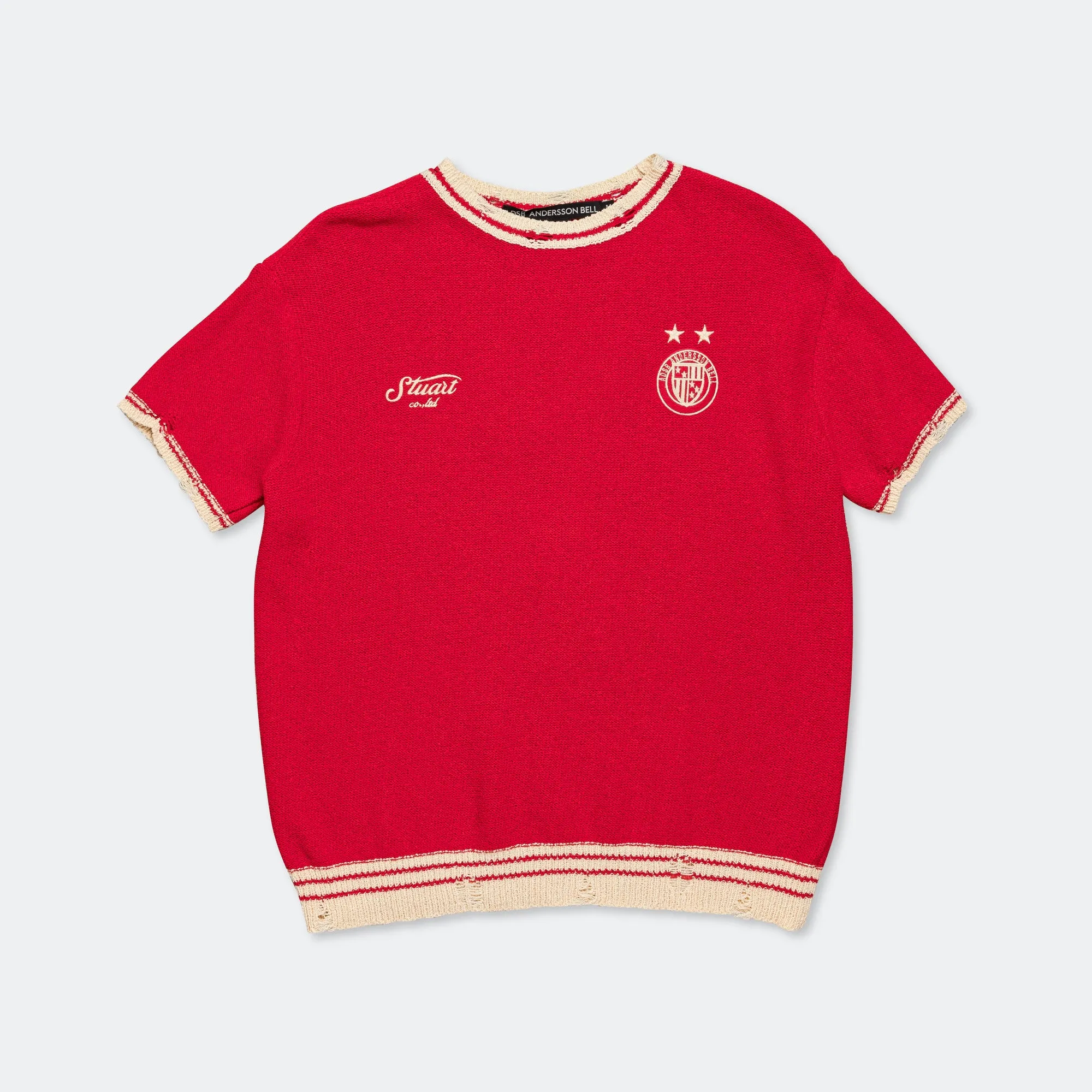 Football Short Sleeve Sweater - Red
