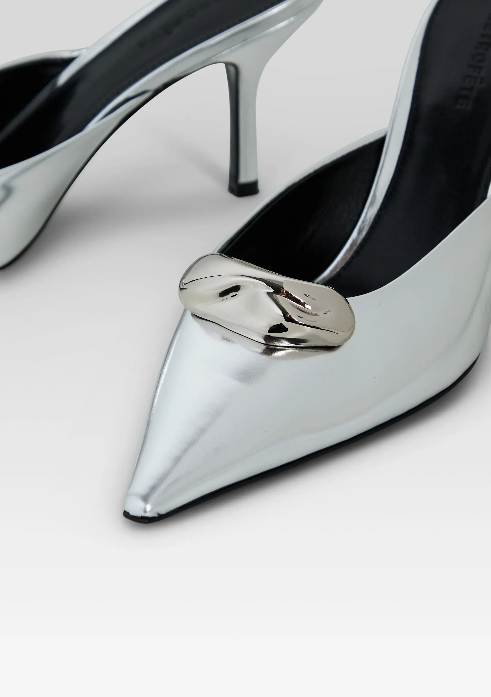 Francesca Leather Kitten Mule