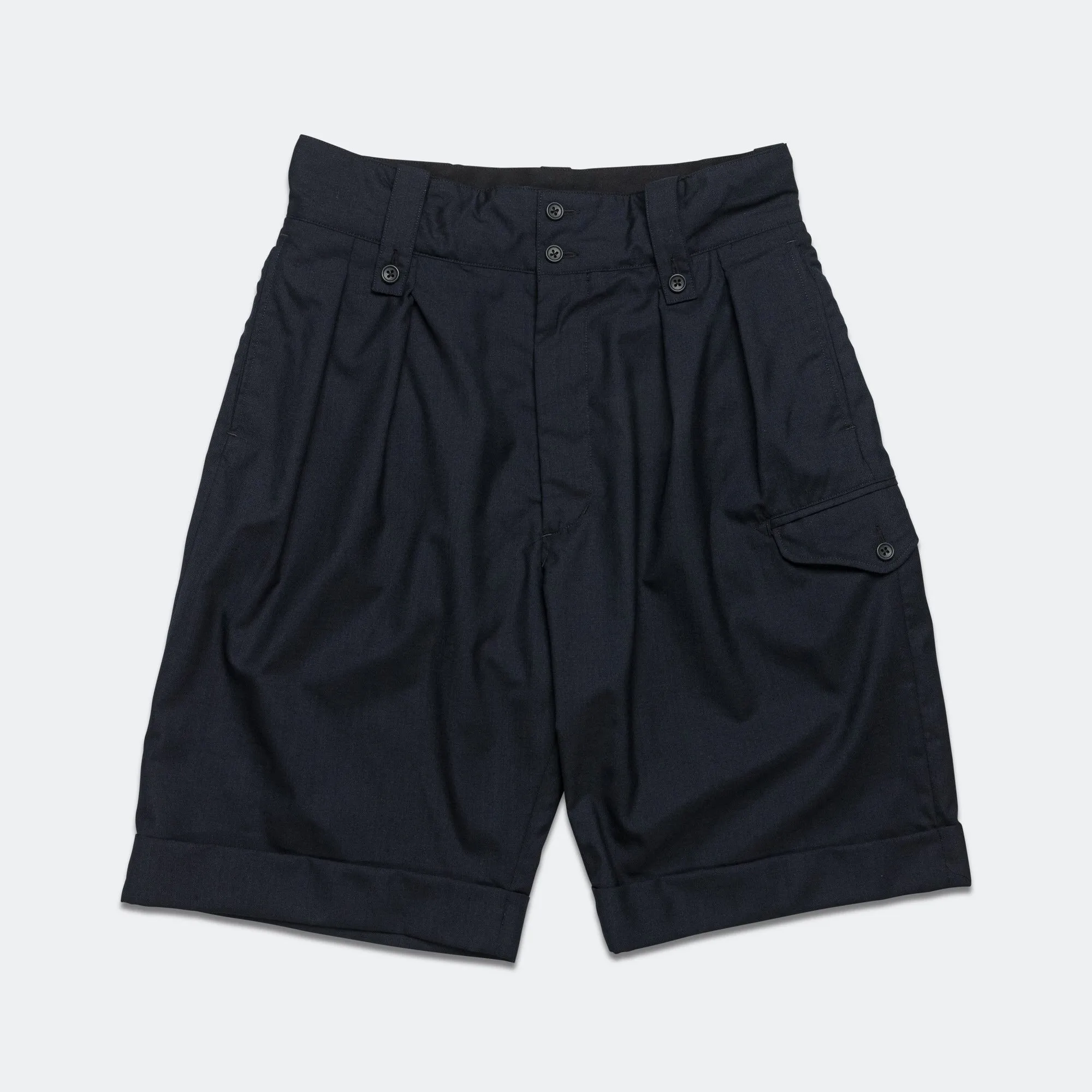 Ghurka Shorts - Dark Navy Tropical Wool
