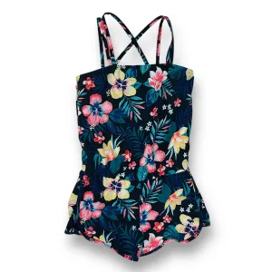 Girls Abercrombie Kids Size 9/10 Tropical Print One-Piece Swimsuit