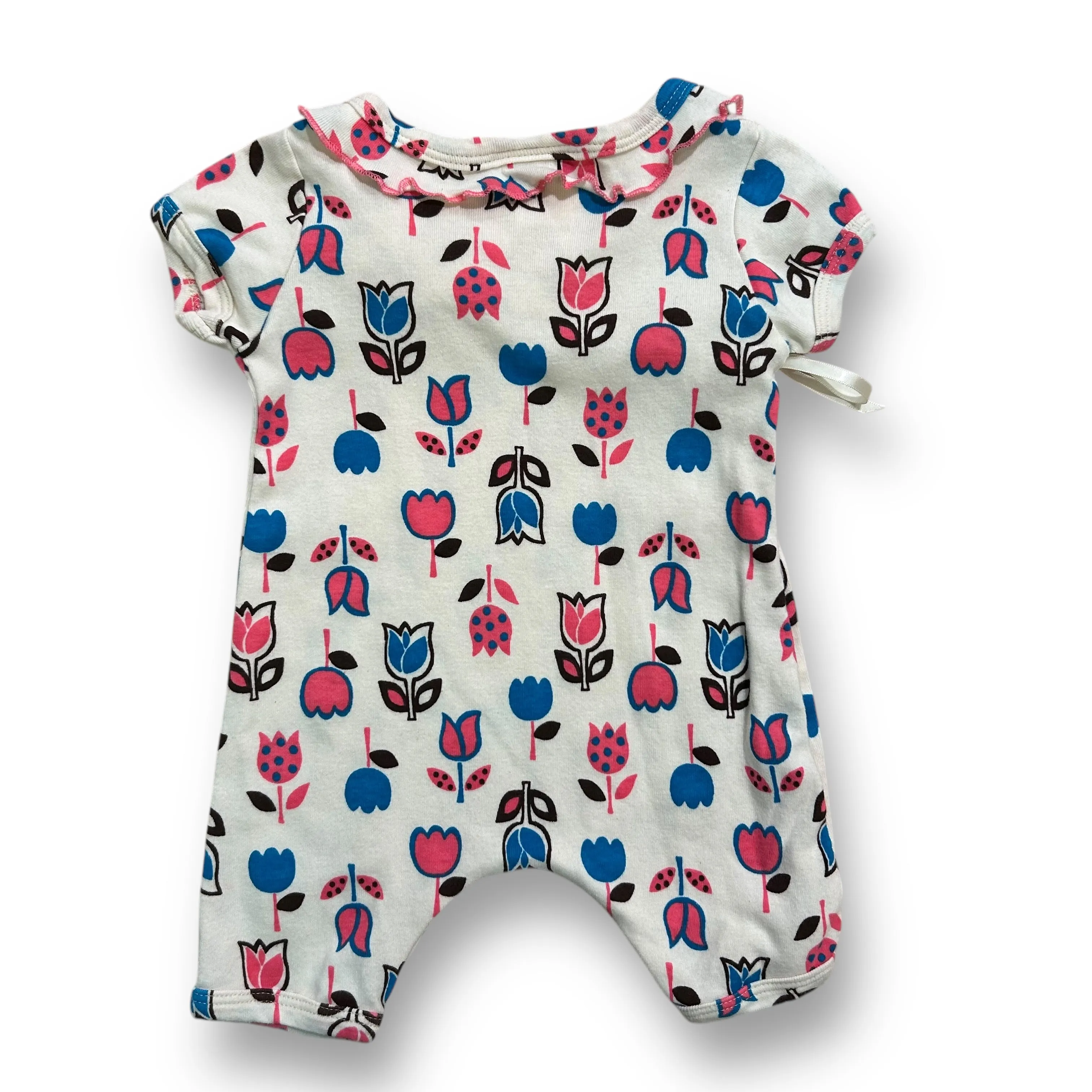 Girls Barn Los Angeles Size 12 Months Tulip Print Organic Romper