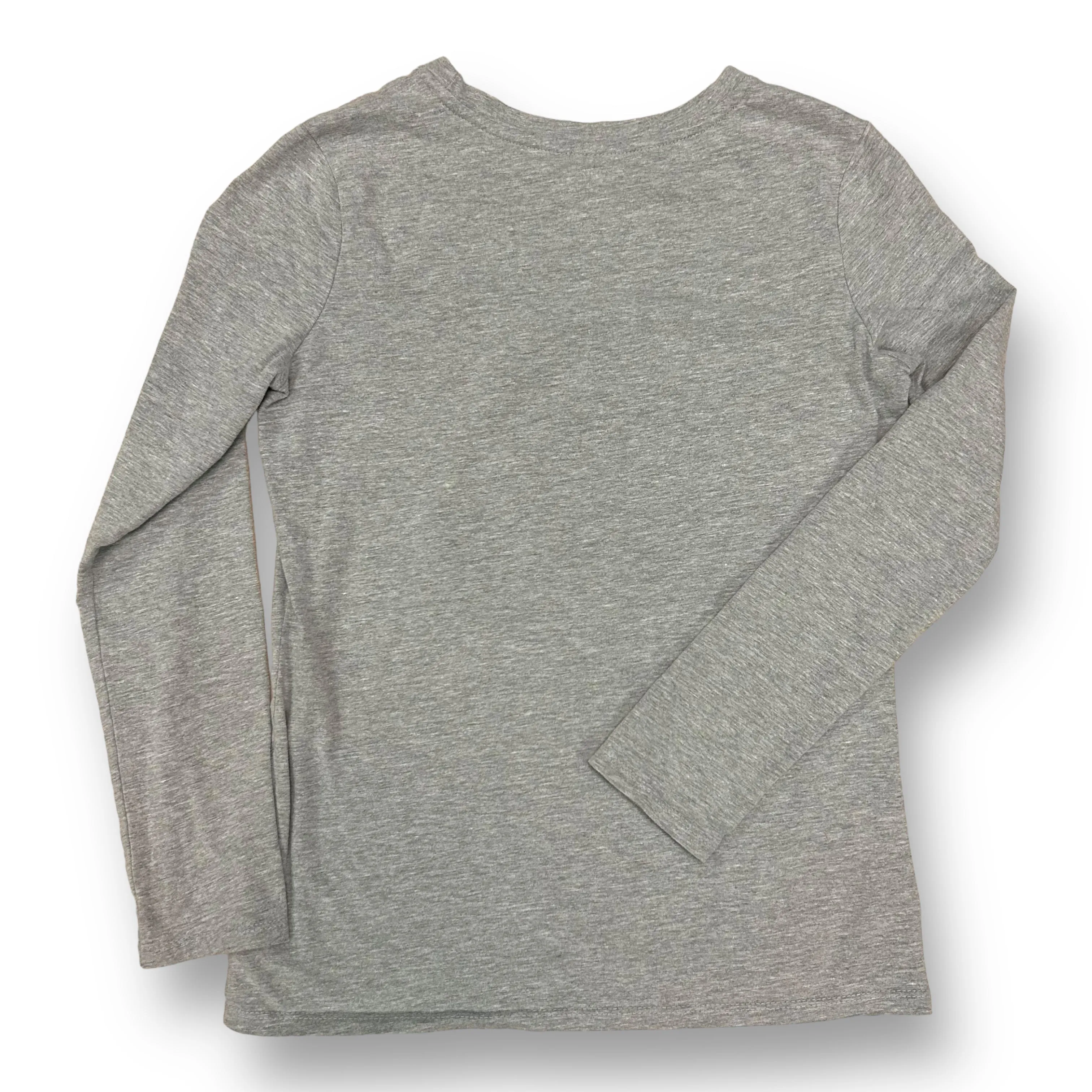 Girls Cat & Jack Size 10/12 YLG Gray & White Kitten Holiday Long Sleeve Shirt