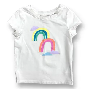 Girls Cat & Jack Size 2T White Rainbow Short Sleeve Shirt