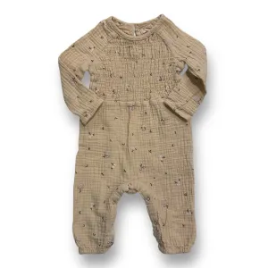 Girls Grayson Collective Size 6-9 Months Beige Smocked Romper
