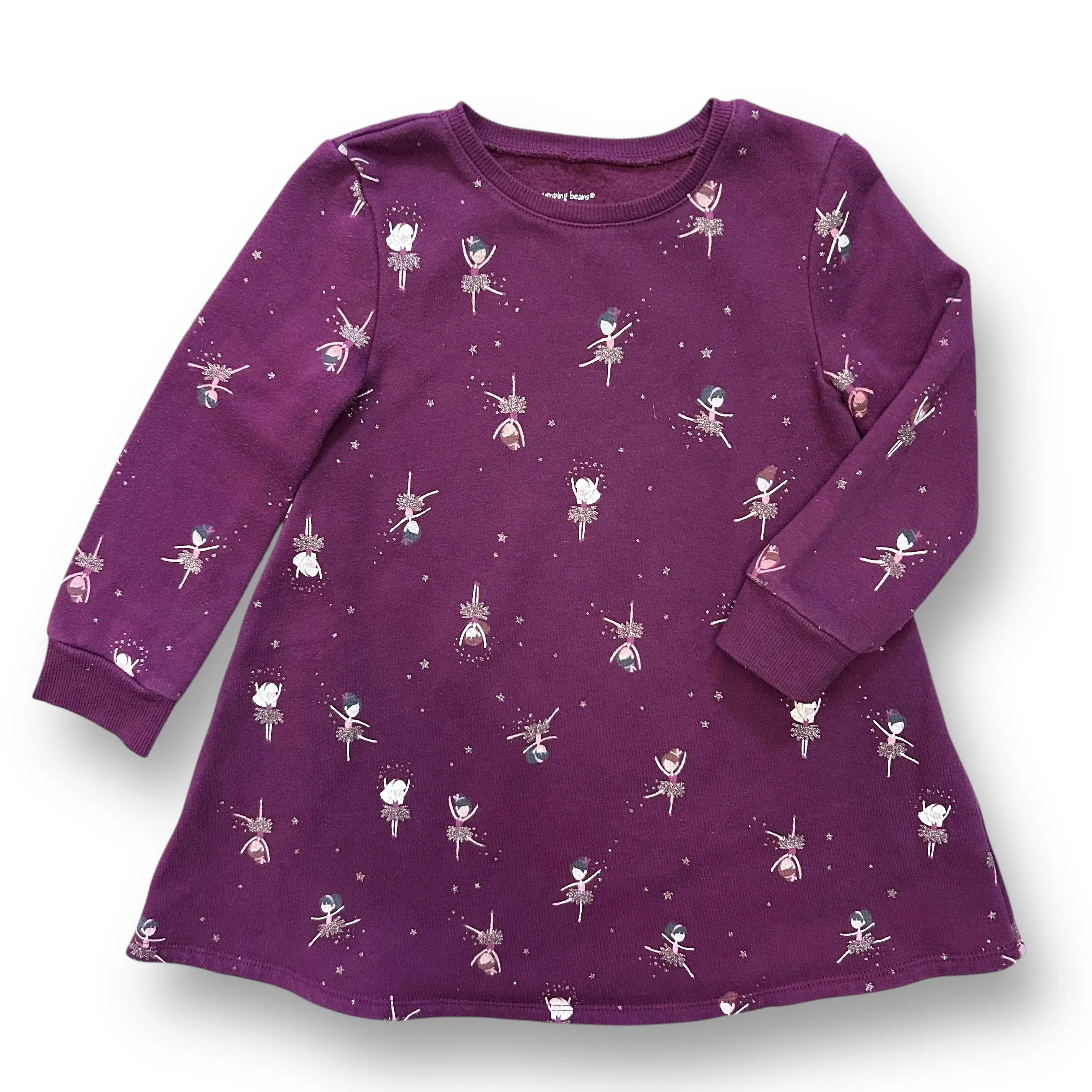 Girls Jumping Beans Size 4T Plum Ballerinas All-Day-Play Dress