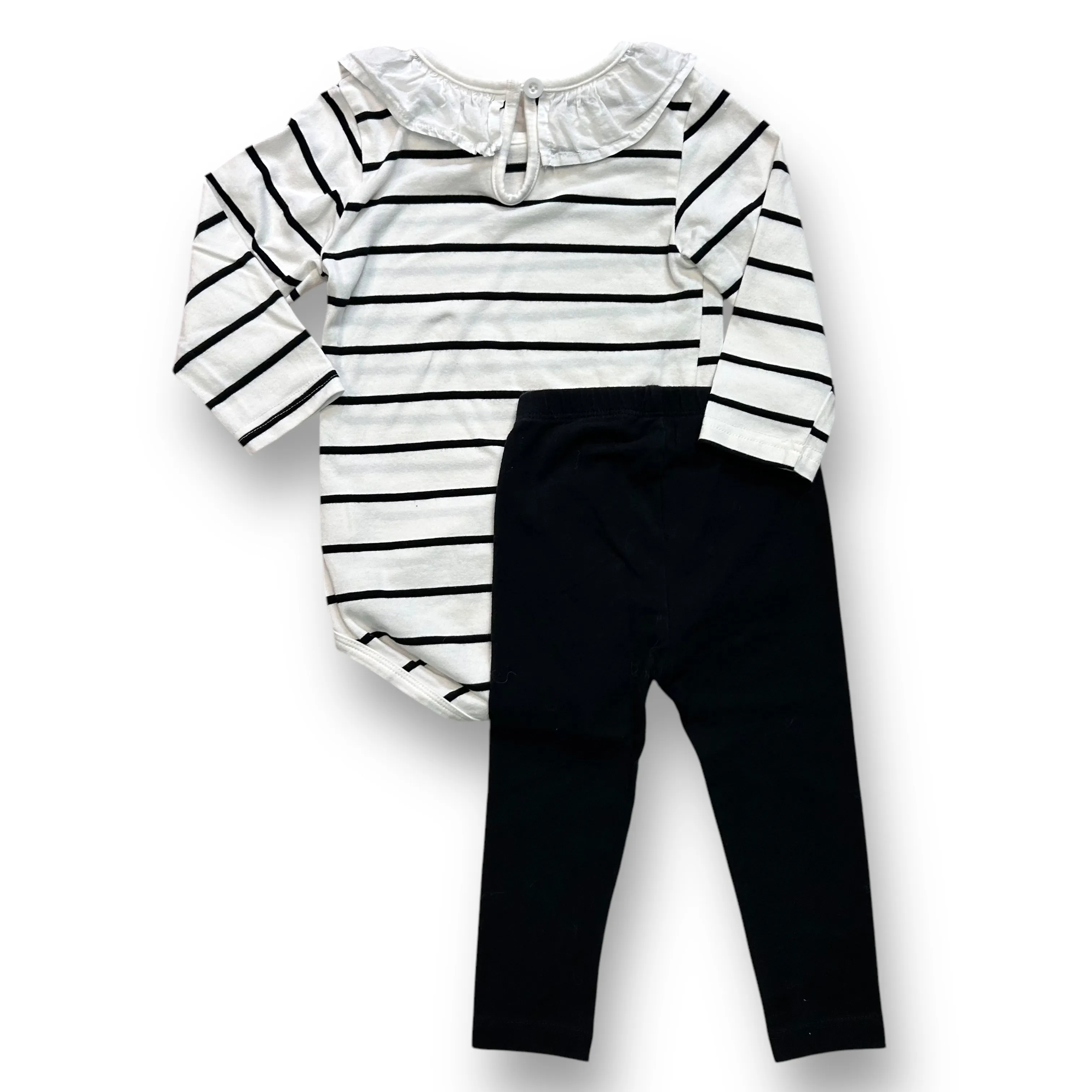 Girls Mix & Match Size 18-24 Months Striped Bodysuit and Leggings Outfit