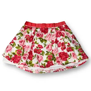 Girls Size 12 Months Pink & White Roses Skirt with Bloomers