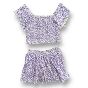 Girls Tweenstyle by Stoopher Size 14 Purple & White Floral Print Outfit