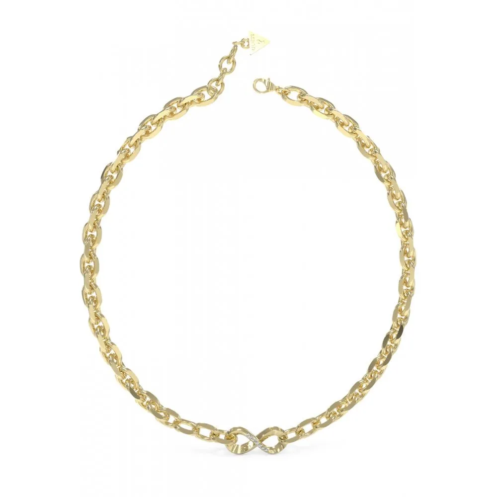 Guess Endless Dream Gold Tone Infinity Necklace UBN03274YG