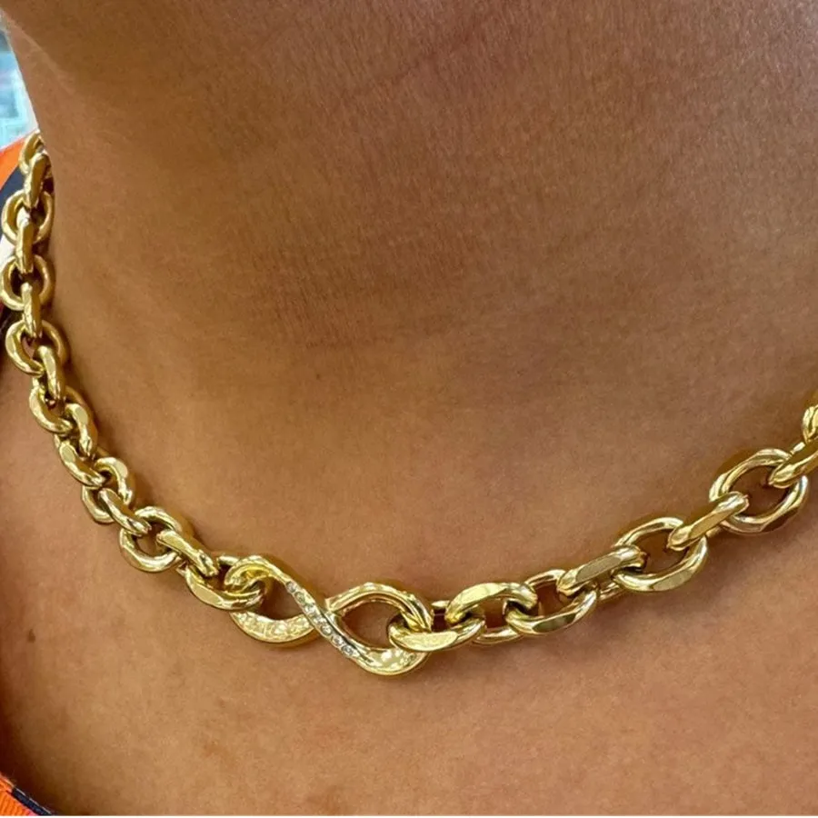 Guess Endless Dream Gold Tone Infinity Necklace UBN03274YG