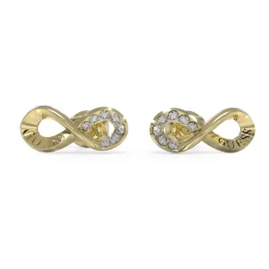 Guess Endless Dream Gold Tone Infinity Stud Earrings UBE03262YG