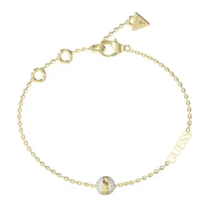 Guess Gold Tone Crystal Bead Bracelet JUBB04456JWYGT