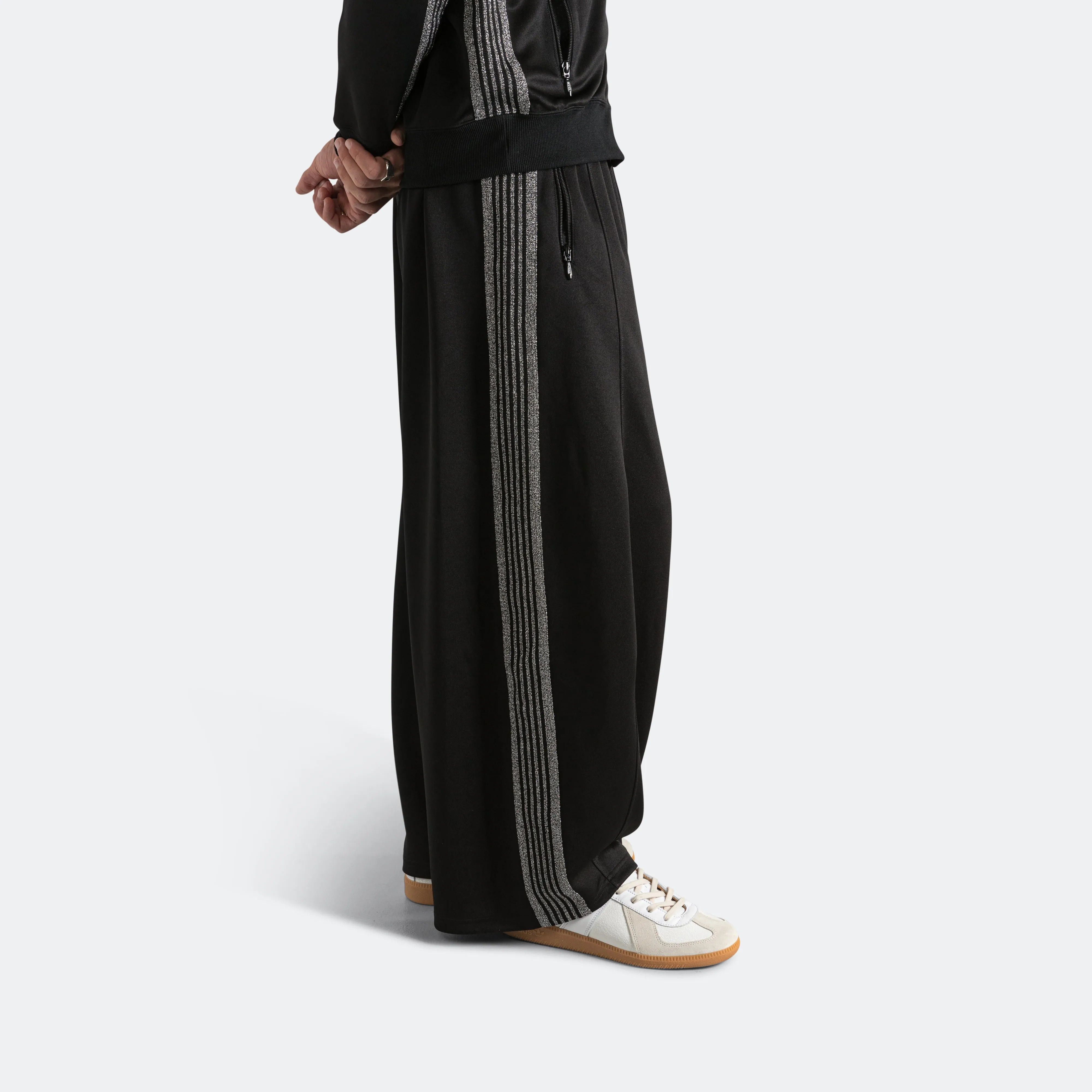 H.D. Track Pant x UP THERE - Black/Silver Poly Smooth
