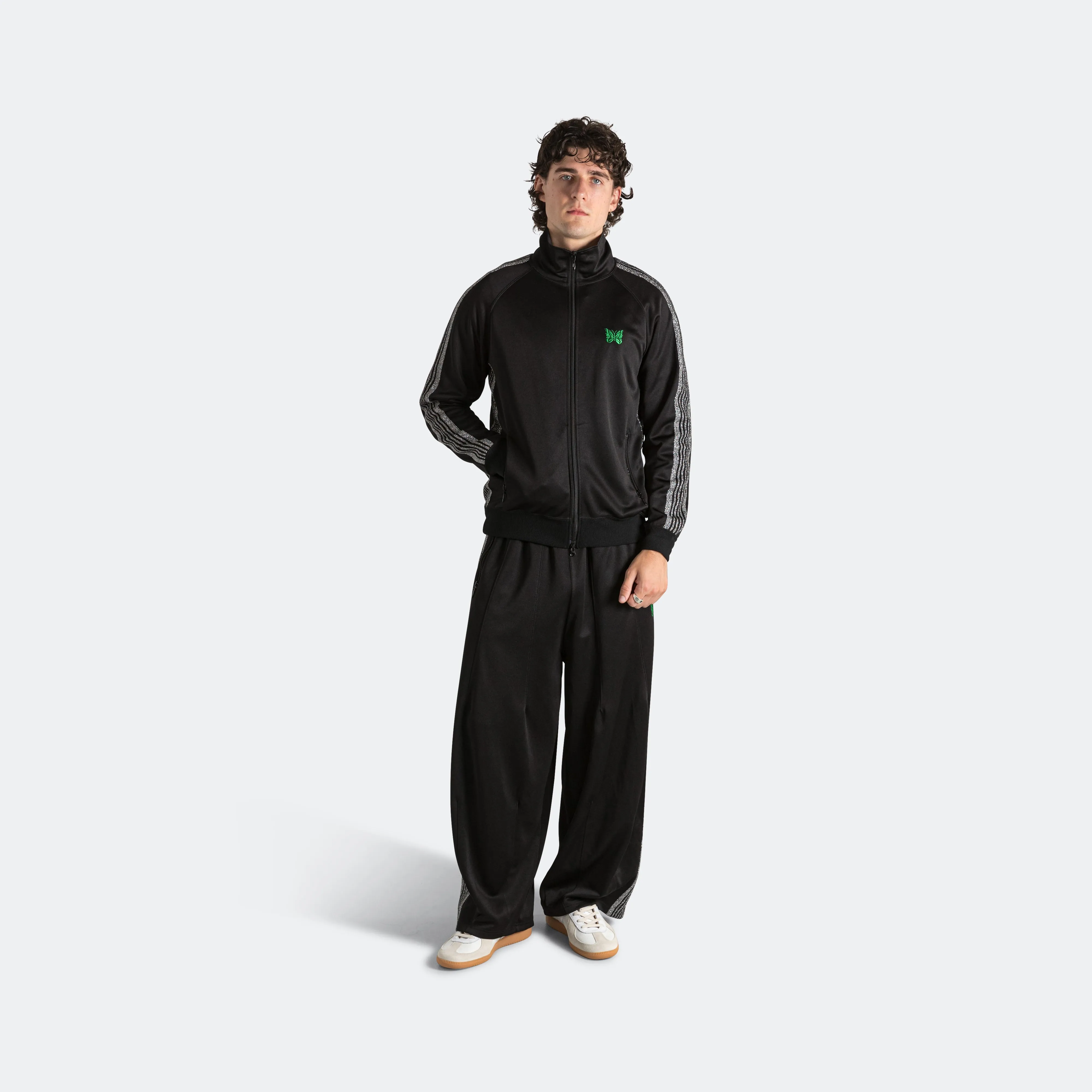 H.D. Track Pant x UP THERE - Black/Silver Poly Smooth