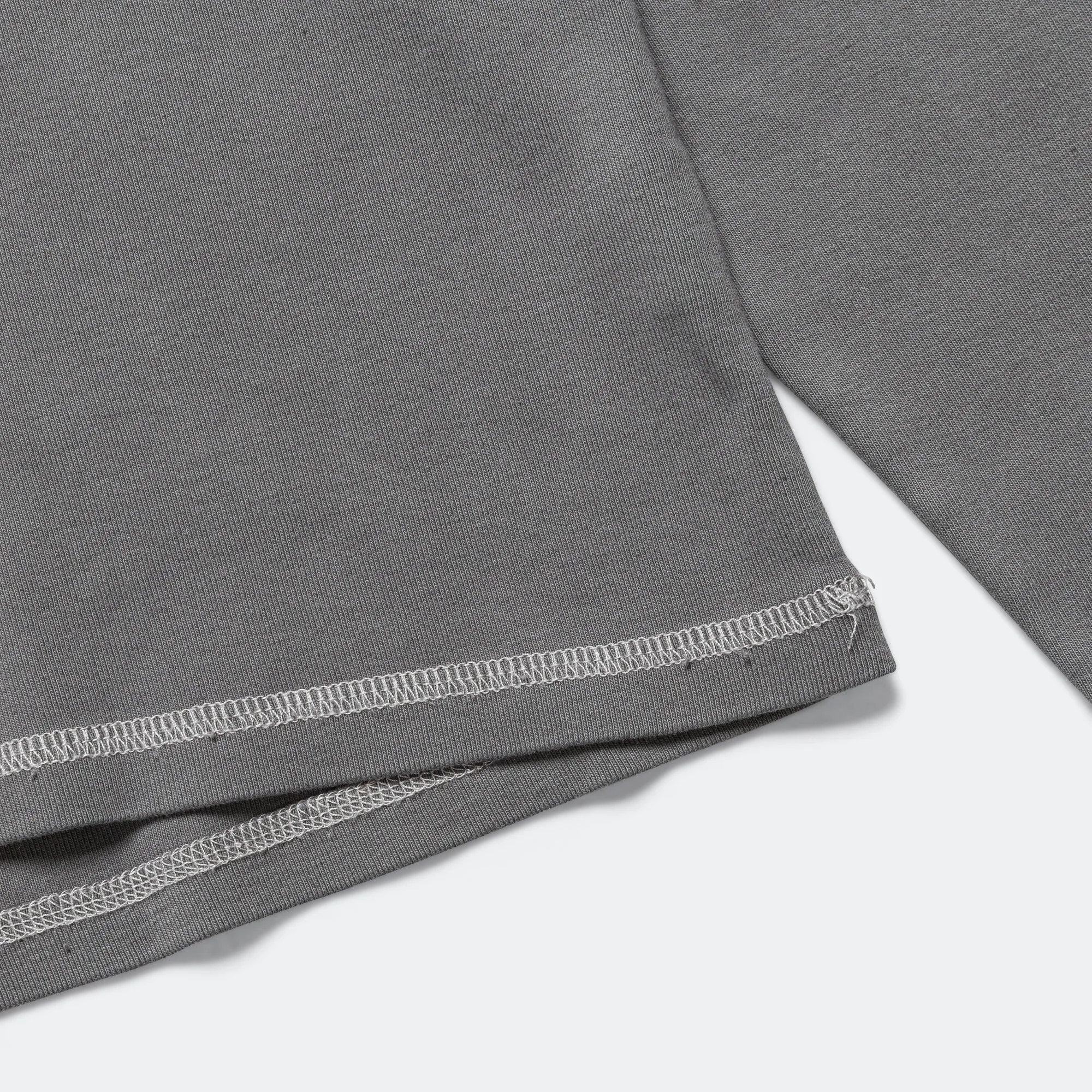 Heavy Rib Knit Long Sleeve Tee - Grey