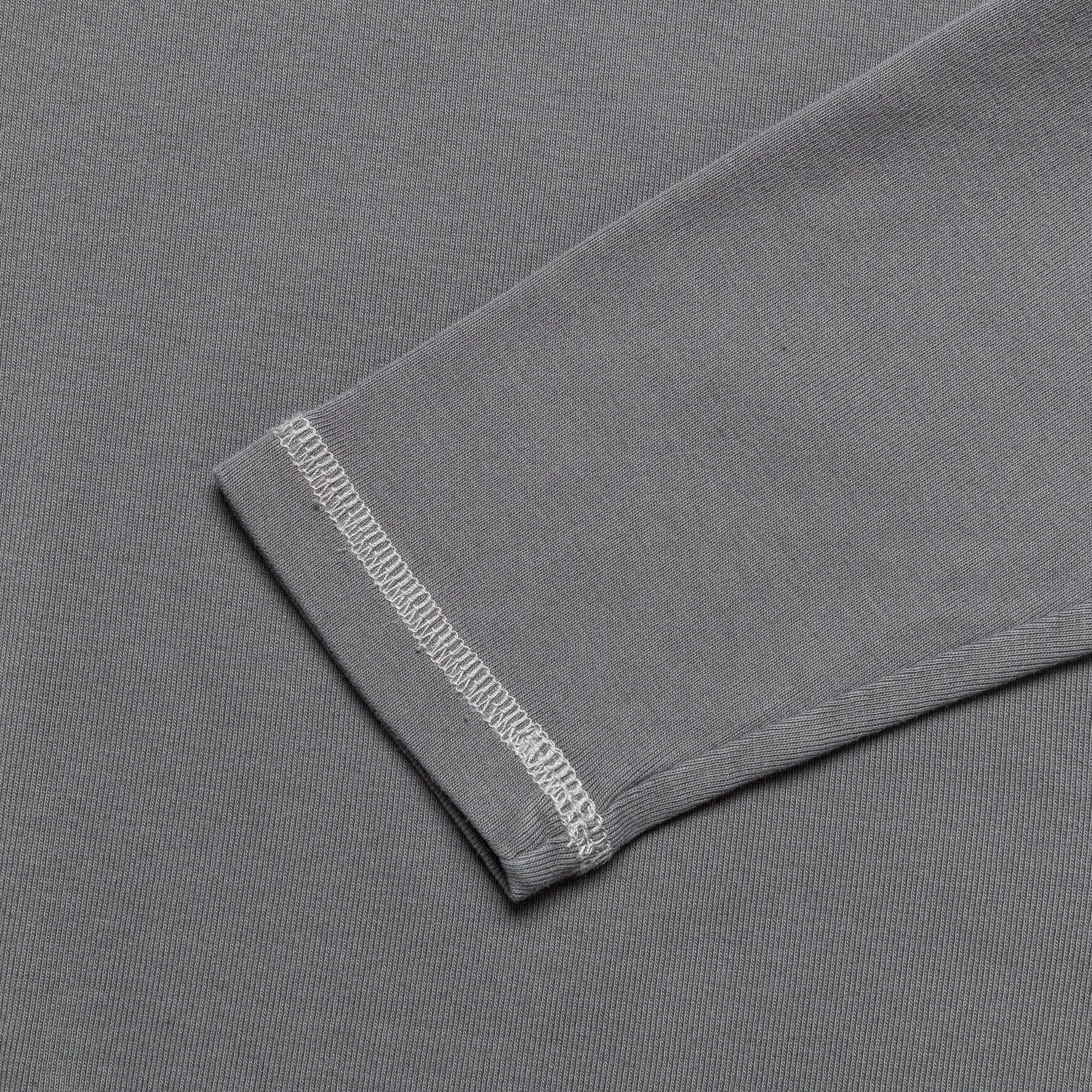 Heavy Rib Knit Long Sleeve Tee - Grey