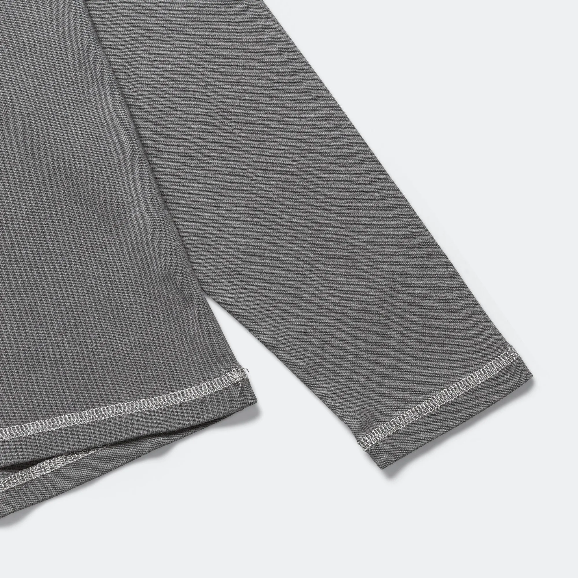 Heavy Rib Knit Long Sleeve Tee - Grey