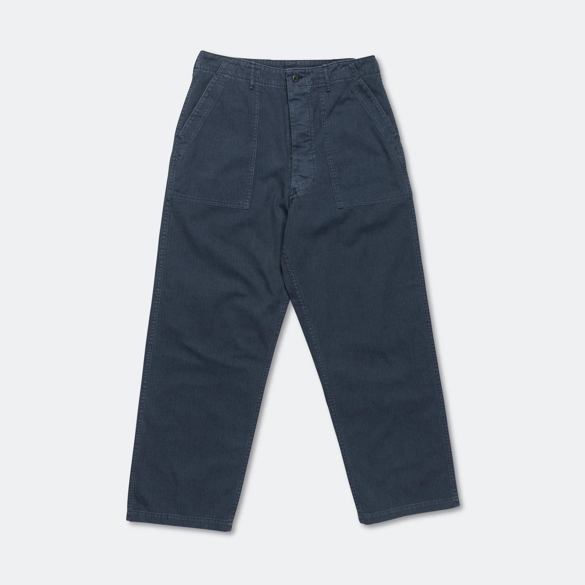 Herringbone Summer Fatigue Pants - Navy