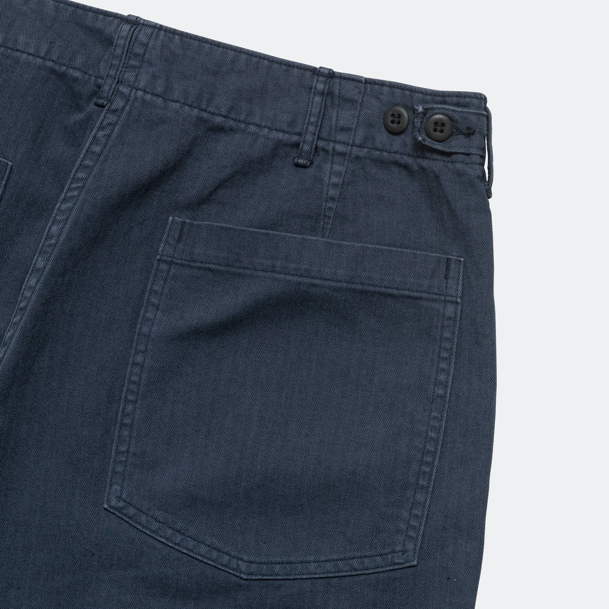 Herringbone Summer Fatigue Pants - Navy