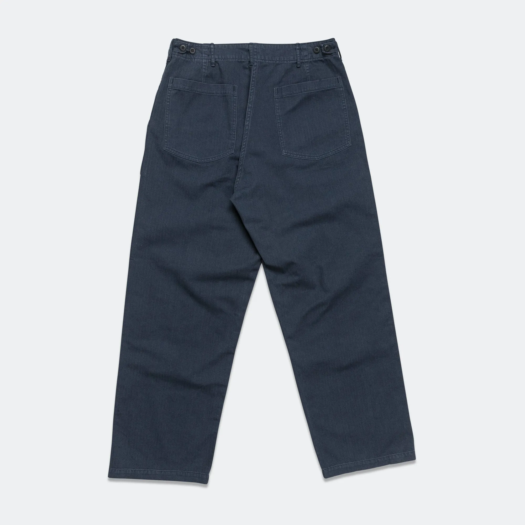 Herringbone Summer Fatigue Pants - Navy