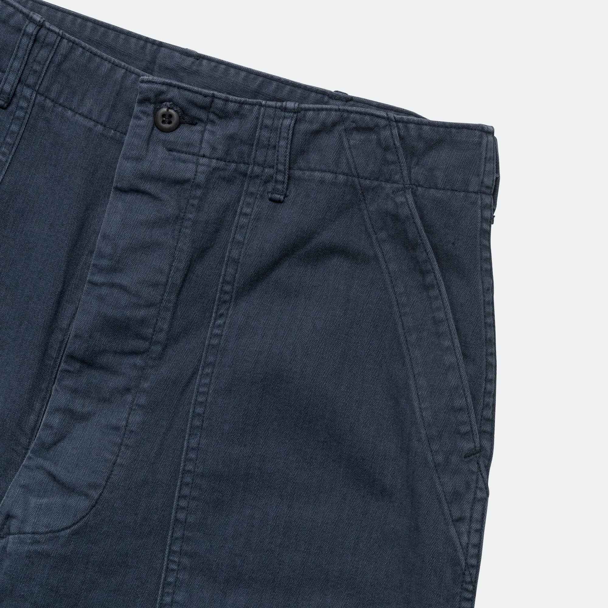 Herringbone Summer Fatigue Pants - Navy