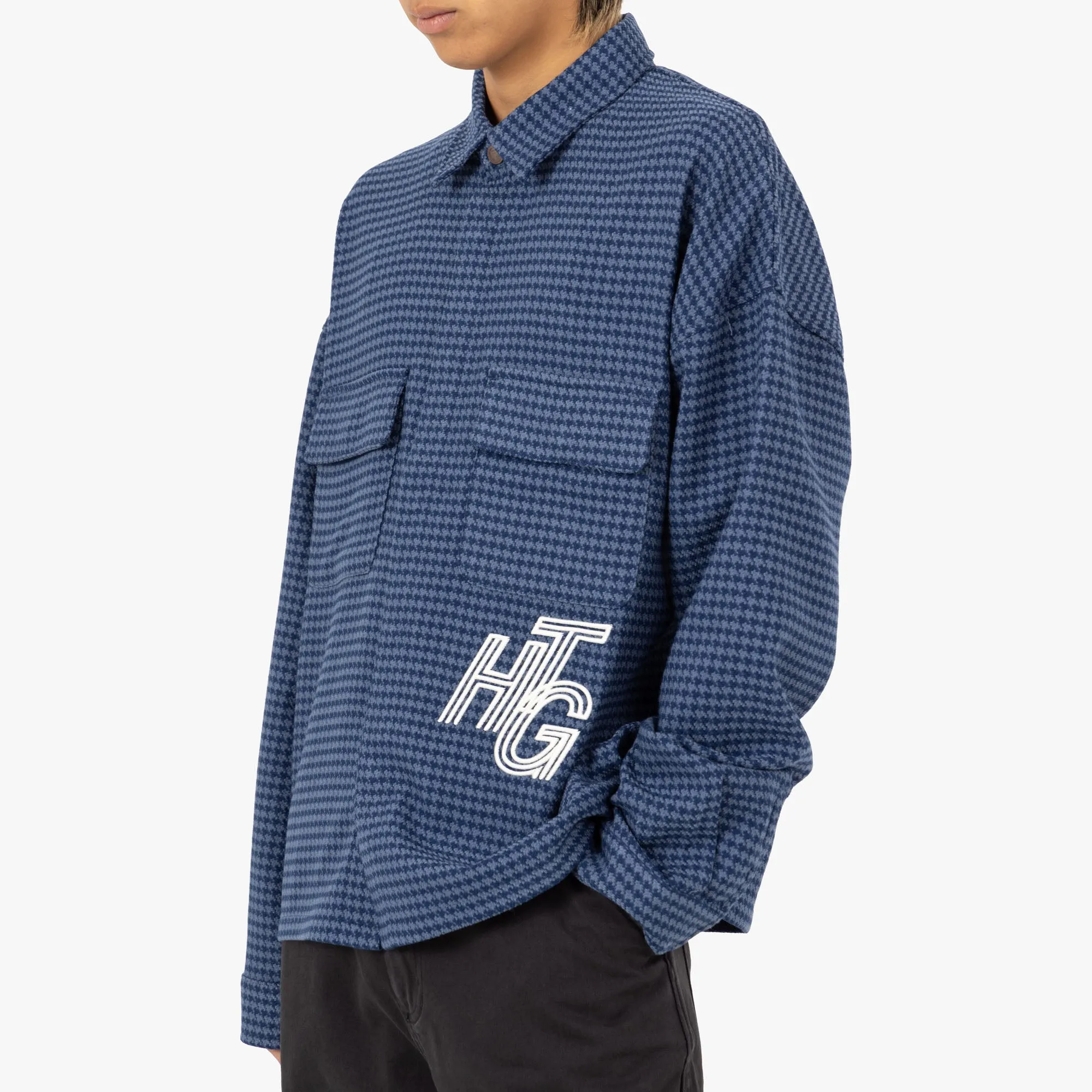 Honor The Gift Houndstooth Shirt / Navy
