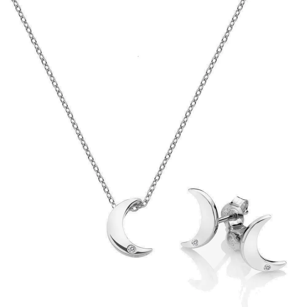 Hot Diamonds Amulets Crescent Earring and Necklace Set SS133
