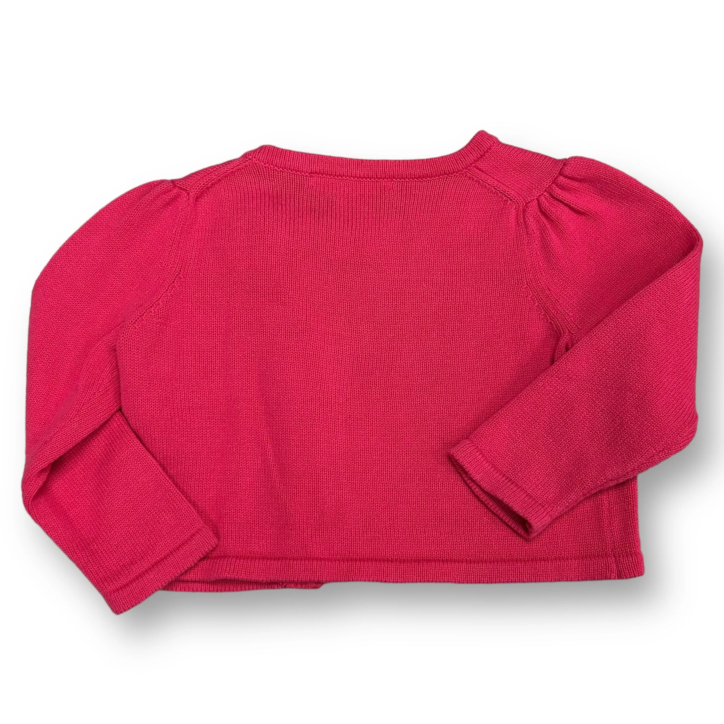 Janie and Jack Girls Size 12-18 Months Cardigan Pink Knit Sweater with Bow