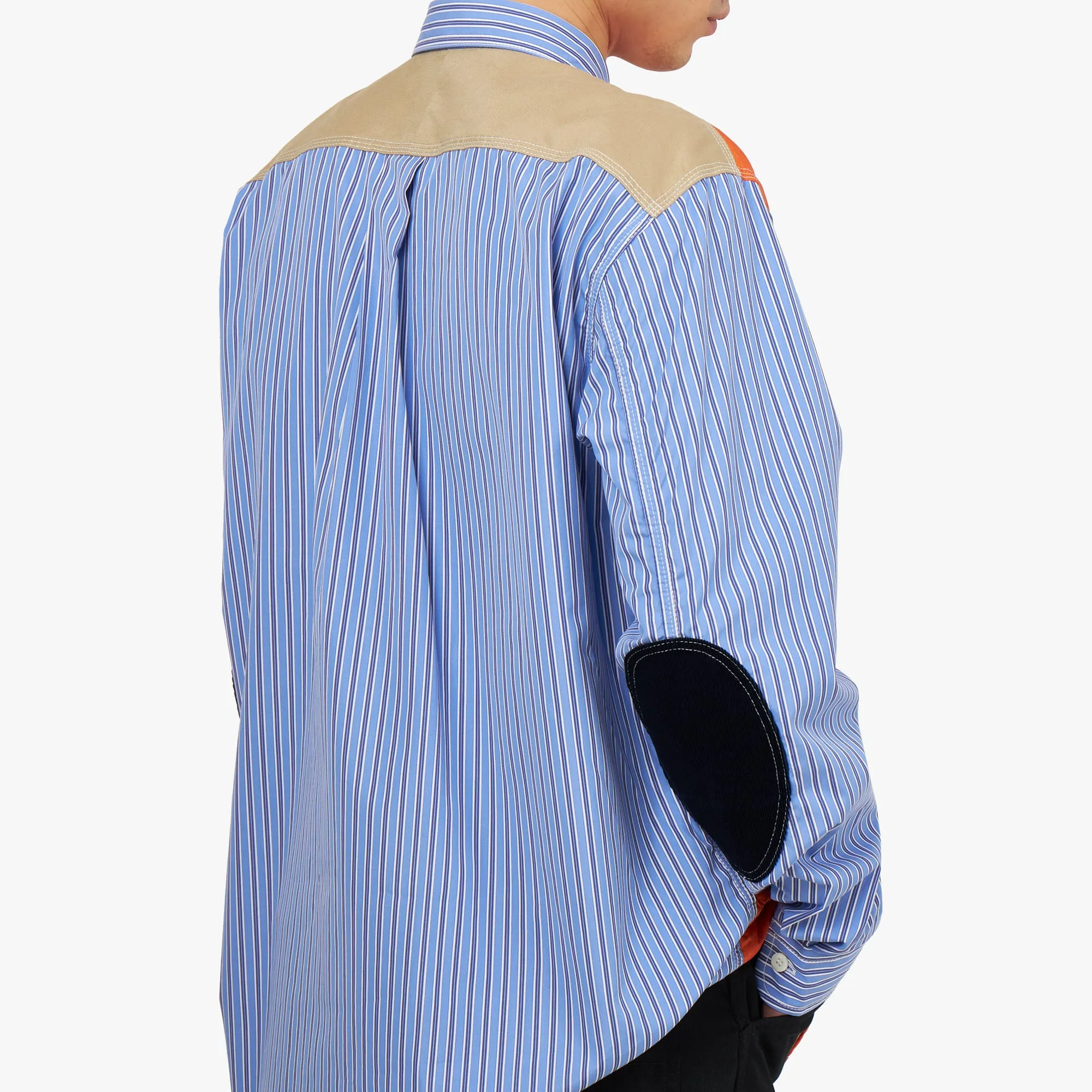 Junya Watanabe MAN Quilted Overshirt Blue / White - Orange