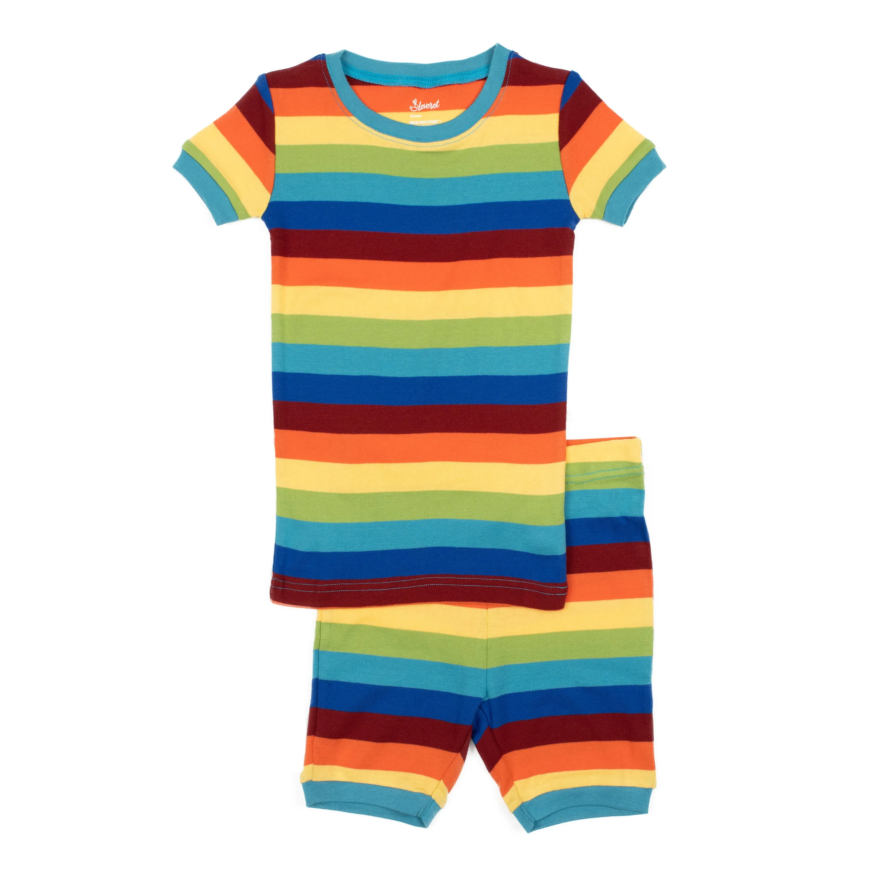 Kids Two Piece Cotton Short Pajamas Boys Striped