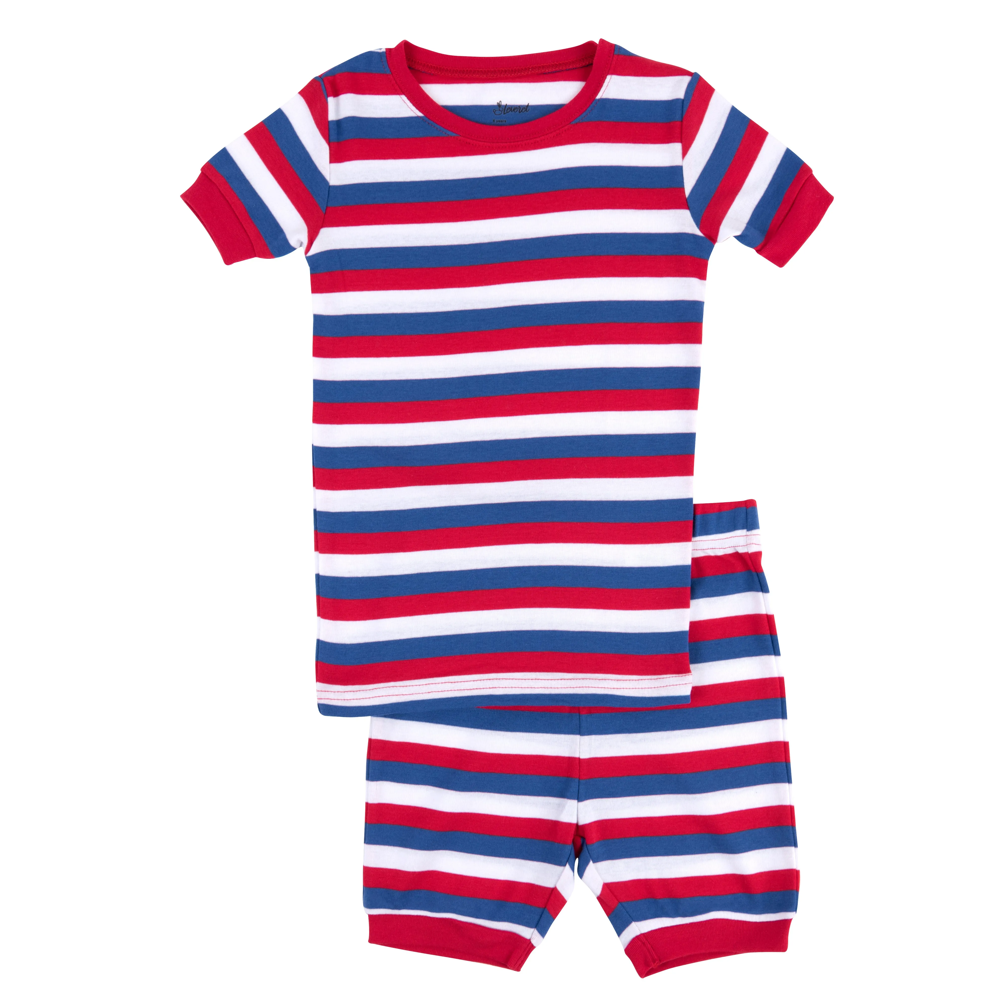 Kids Two Piece Cotton Short Pajamas Boys Striped