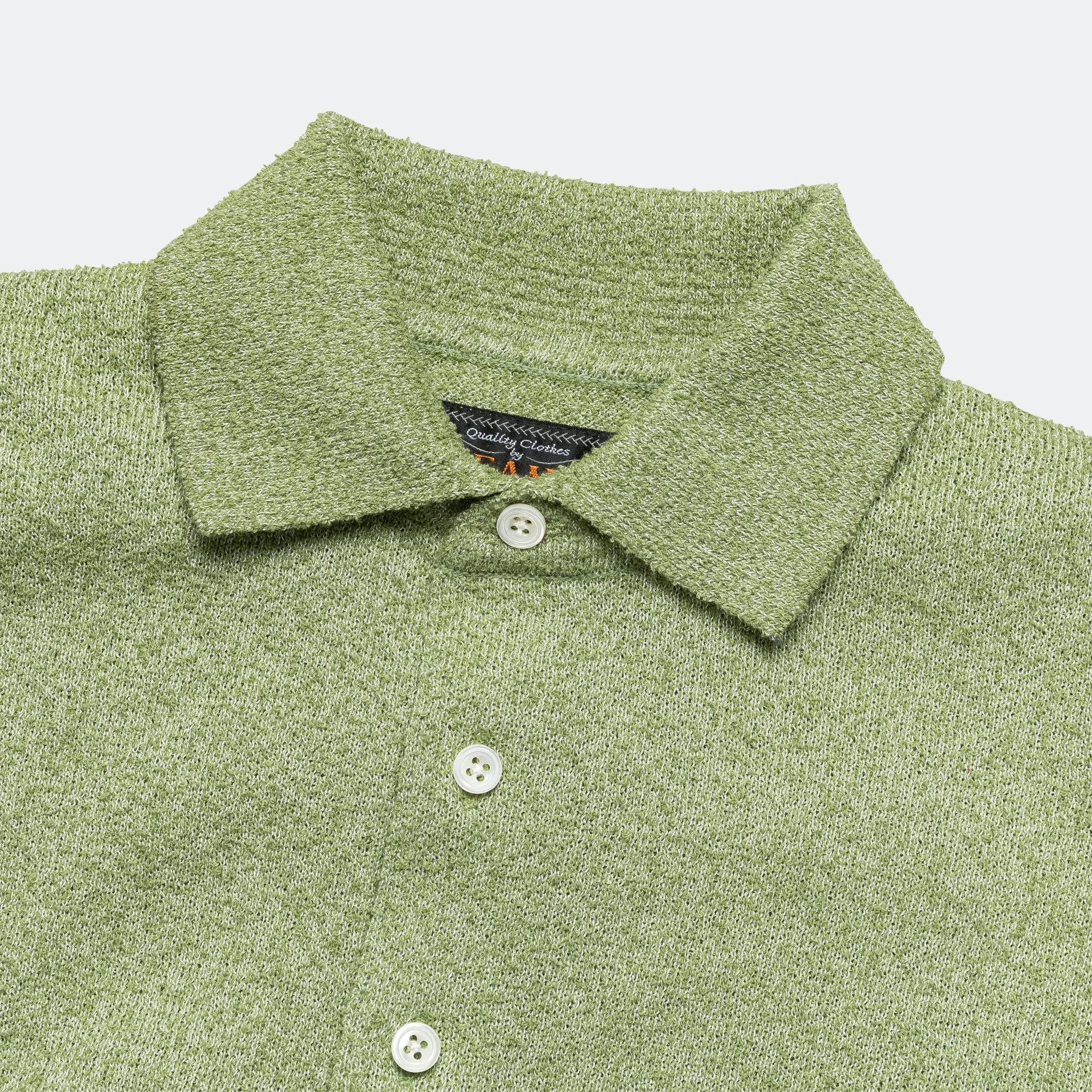 Knit Polo Boucle - Olive