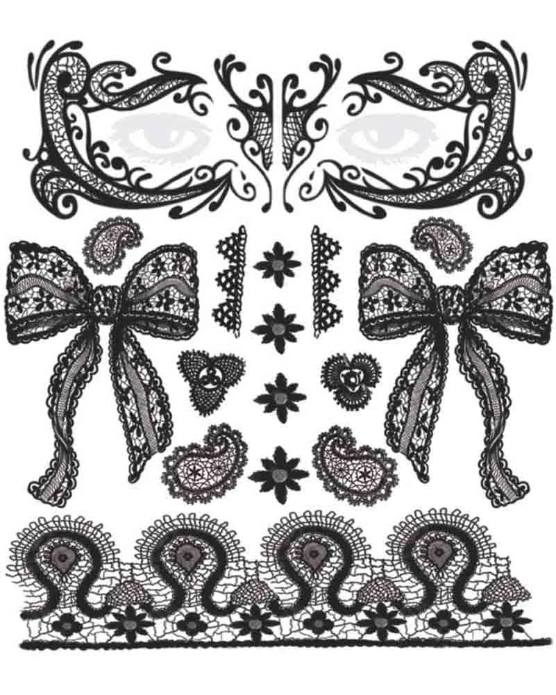 Lace Face Temporary Tattoo Face Set