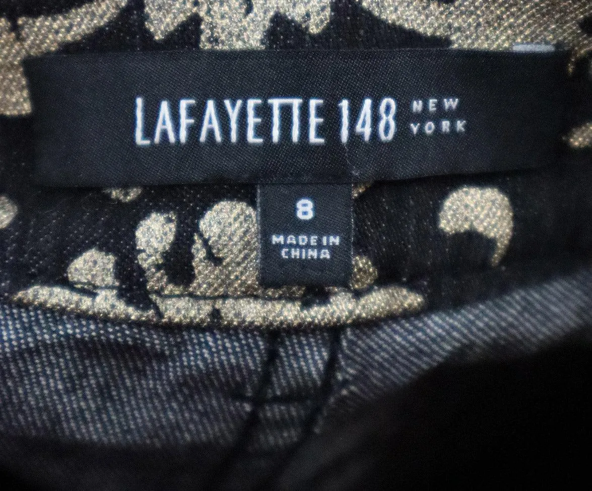 Lafayette Black & Gold Paisley Print Jeans sz 8