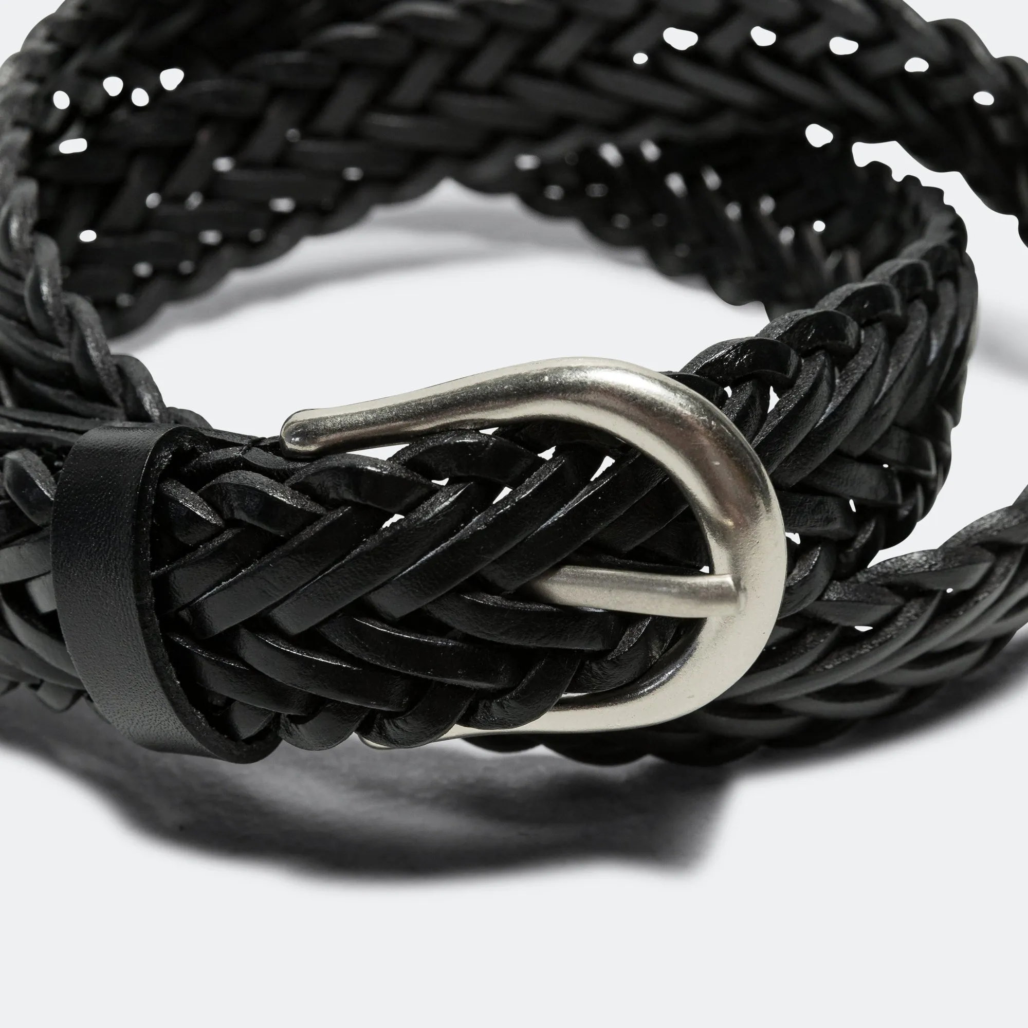 Leather Mesh Belt - Black