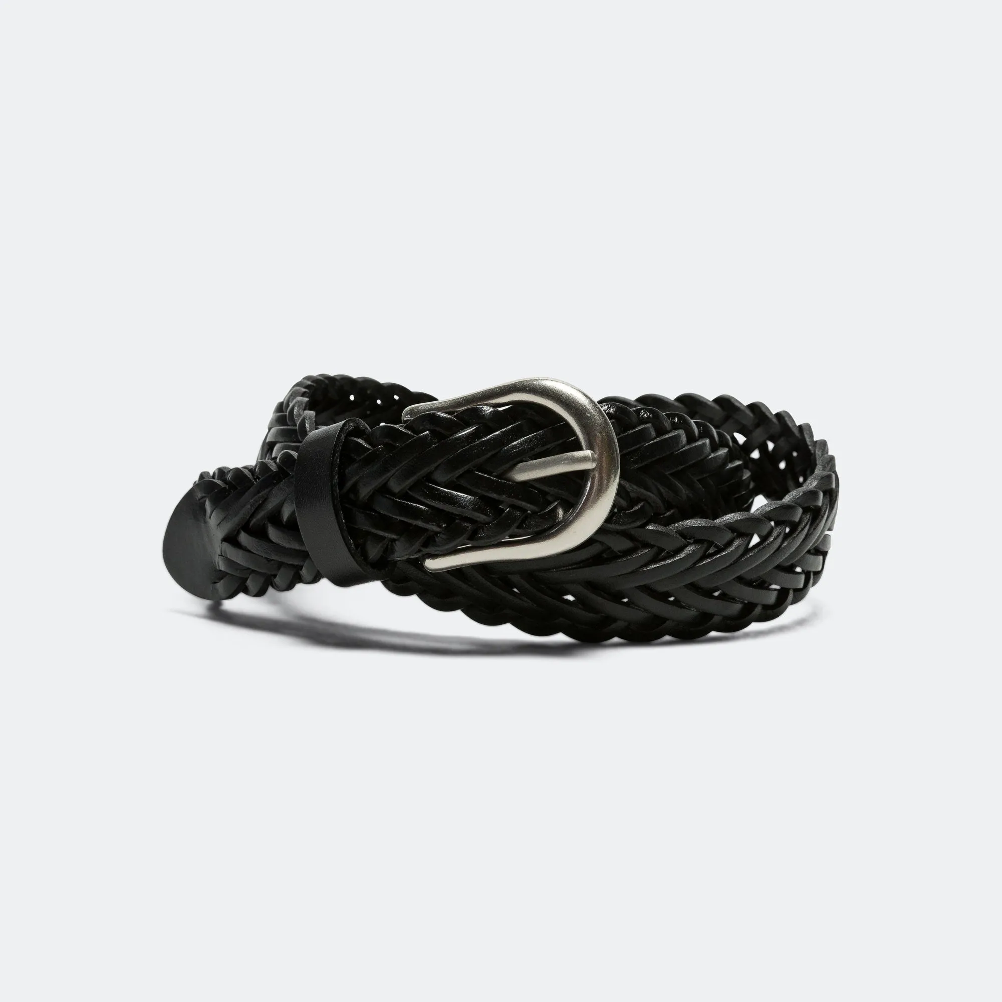 Leather Mesh Belt - Black