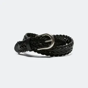 Leather Mesh Belt - Black
