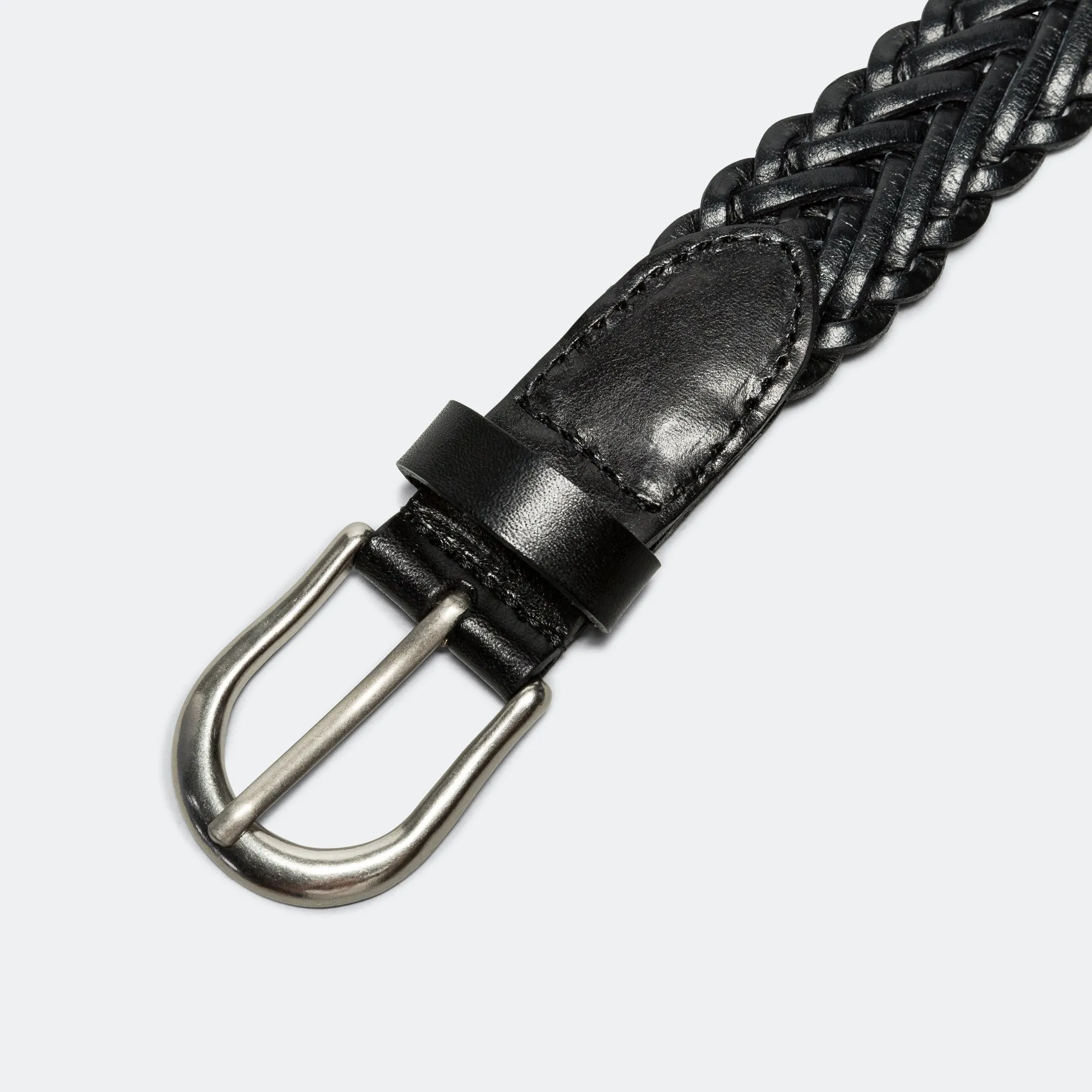 Leather Mesh Belt - Black