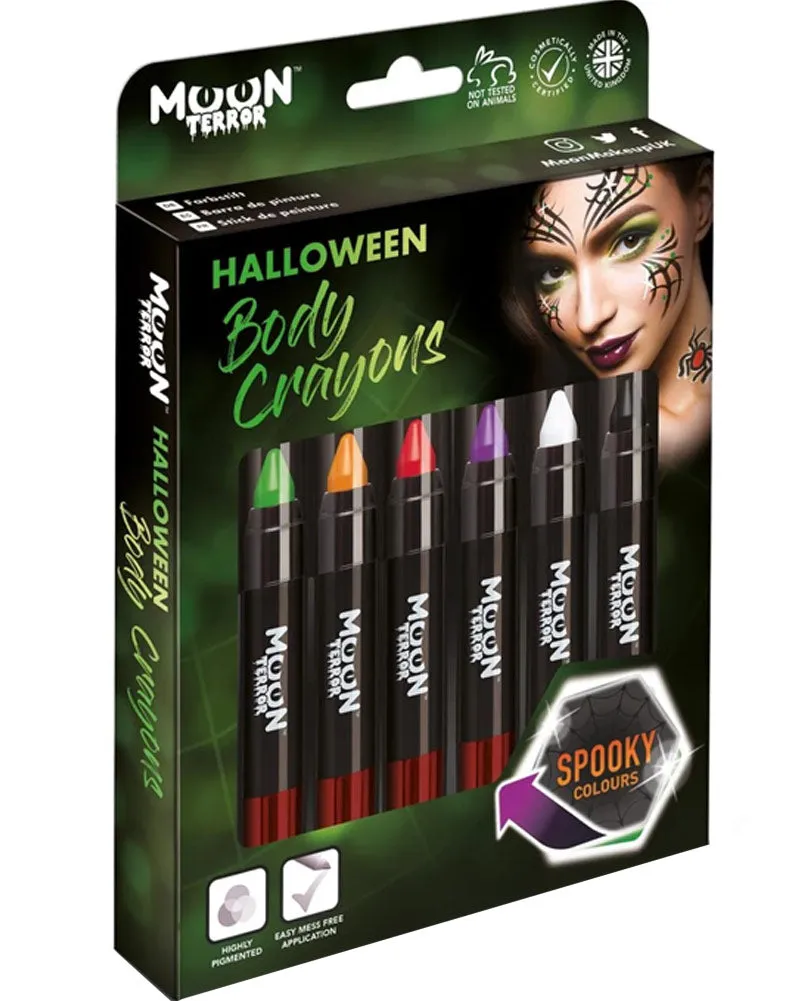 Moon Creations Halloween Terror Body Crayon Paint Sticks Pack of 6