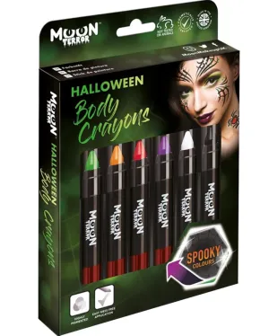 Moon Creations Halloween Terror Body Crayon Paint Sticks Pack of 6