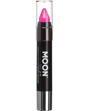 Moon Creations Magenta Neon UV Glitter Body Crayon Paint Stick 3g