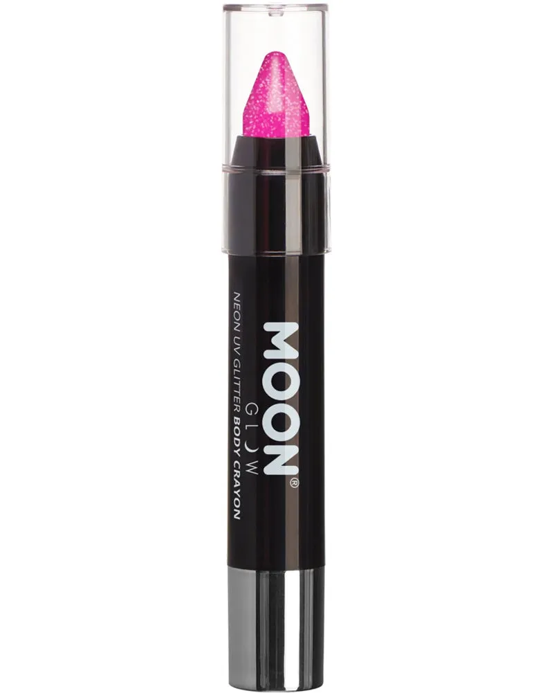 Moon Creations Magenta Neon UV Glitter Body Crayon Paint Stick 3g