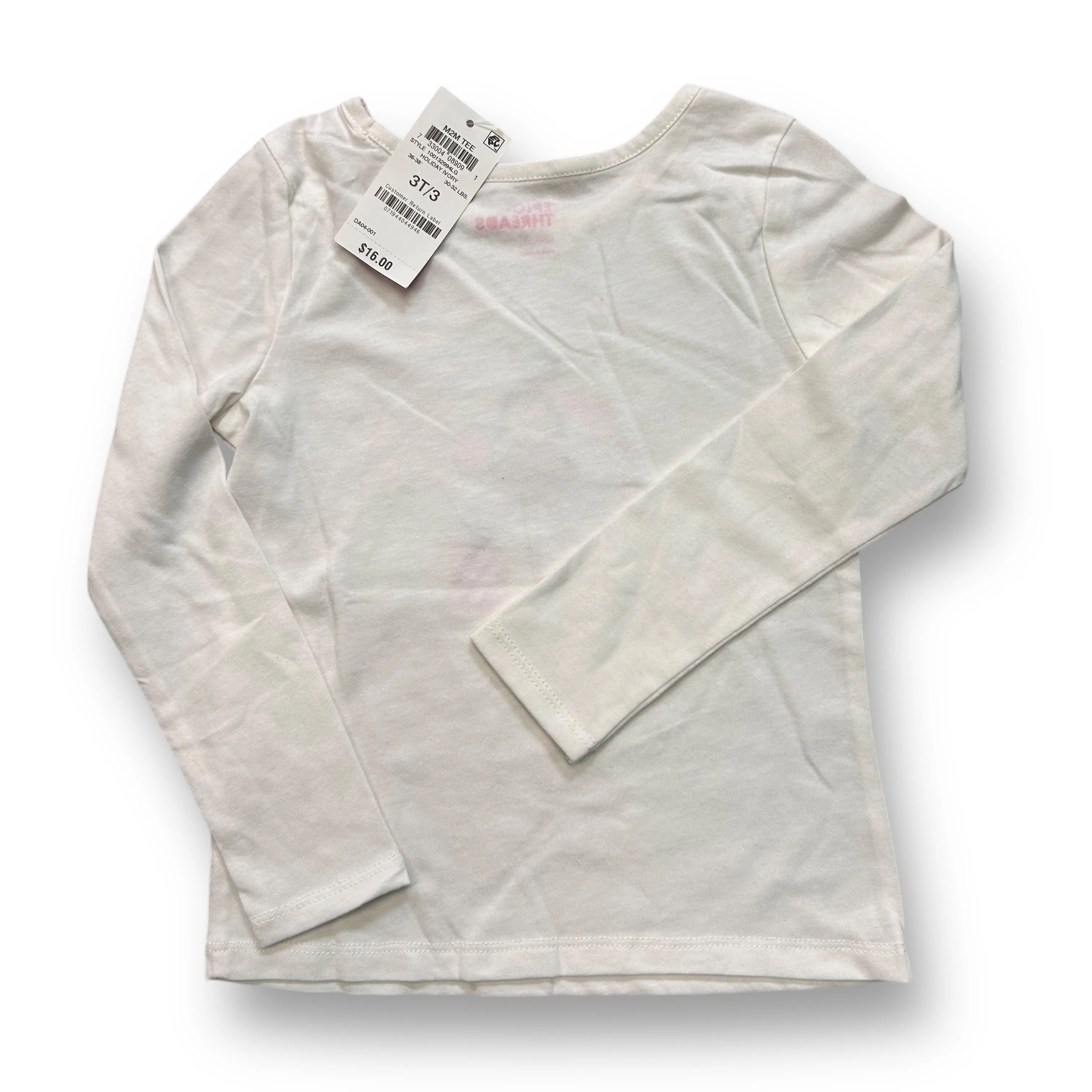 NEW! Girls Epic Threads Size 3T Off-White 3D Christmas Shopping Shirt