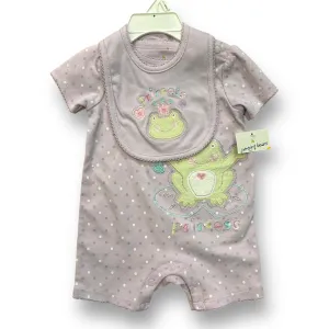 NEW! Girls Jumping Beans Size 0-3 Months Purple Froggy Princess Outfit