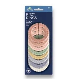 NEW! Itzy Ritzy Braided Rainbow Linking Rings Silicone Teethers